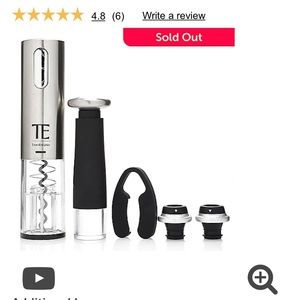 NIB silver Todd English electric wine opener set